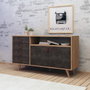 Hanah Home Consola Estilo Moderno Roble y Gris Oscuro 140x86x40 cm